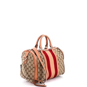 Gucci Vintage Web Boston Bag GG Canvas Medium Brown, Neutral