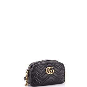 Gucci GG Marmont Shoulder Bag Matelasse Leather Small Black