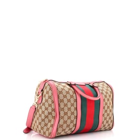 Gucci Vintage Web Boston Bag GG Canvas Medium Pink