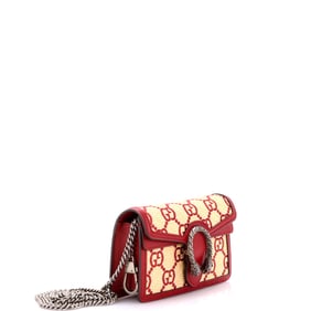 Gucci Dionysus Bag GG Straw Super Mini Red