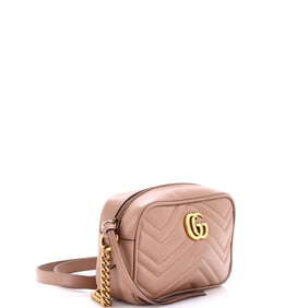 Gucci GG Marmont Shoulder Bag Matelasse Leather Mini Neutral