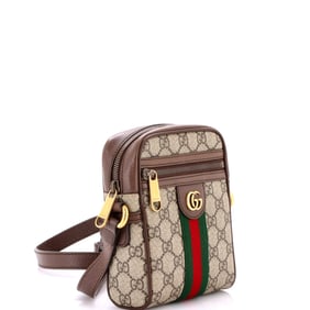 Gucci Ophidia Messenger Bag GG Coated Canvas Mini Brown