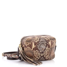 Gucci Soho Disco Crossbody Bag Python Small Brown