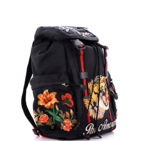 Gucci Techpack Backpack Embroidered Techno Canvas Black