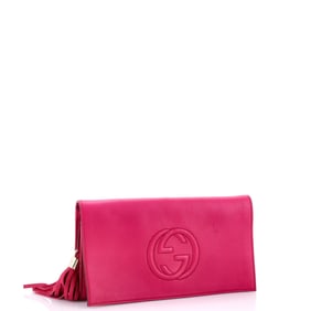 Gucci Soho Clutch Leather Pink