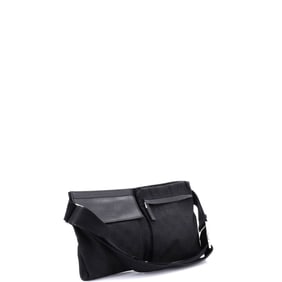 Gucci Vintage Double Belt Bag GG Canvas with Leather Black