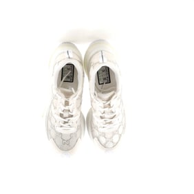 Gucci Women's Run Sneakers Crystal GG Embellished Mesh White