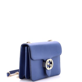 Gucci Interlocking Shoulder Bag Leather Small Blue