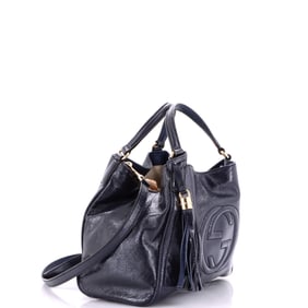 Gucci Soho Convertible Shoulder Bag Patent Small Blue