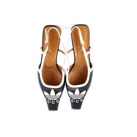 Gucci x adidas Women's Aria Slingback Pumps Leather Black, White