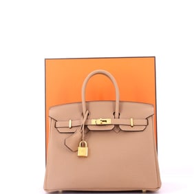 Hermes Birkin Handbag Brown Togo with Gold Hardware 25 Neutral