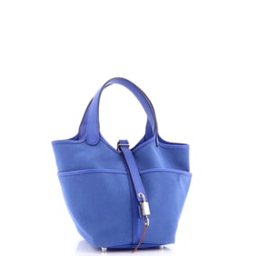 Hermes Cargo Picotin Lock Bag Canvas and Swift PM Blue