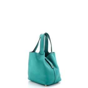 Hermes Picotin Lock Bag Clemence PM Green