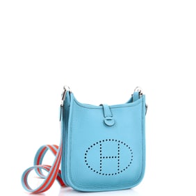 Hermes Evelyne Bag Gen III Clemence TPM Blue