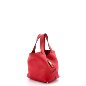 Hermes Picotin Lock Bag Clemence PM Red