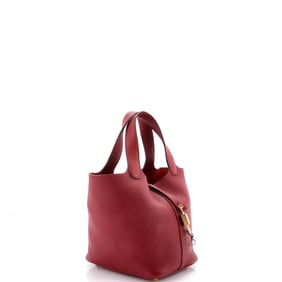 Hermes Picotin Lock Bag Clemence PM Red