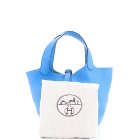 Hermes Picotin Lock Bag Clemence PM Blue