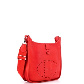 Hermes Evelyne Bag Gen III Clemence PM Red