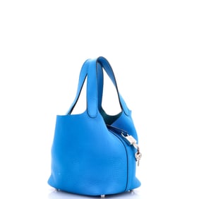 Hermes Picotin Lock Bag Clemence PM Blue