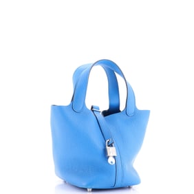Hermes Picotin Lock Bag Clemence PM Blue