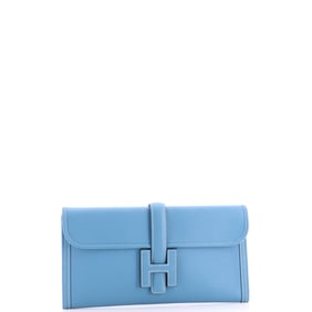 Hermes Jige Elan Clutch Swift 29 Blue