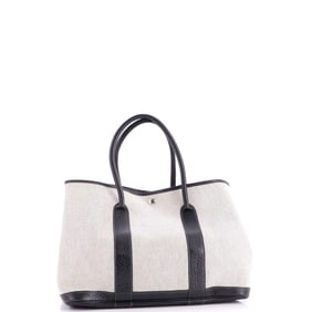 Hermes Garden Party Tote Toile and Leather 36 Black