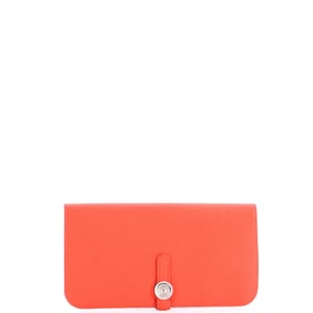 Hermes Dogon Recto Verso Wallet Leather Orange