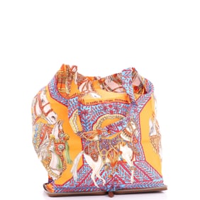 Hermes Silky Pop Tote Printed Silk Brown, Multicolor, Orange