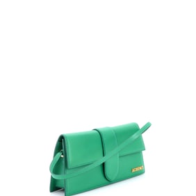 Jacquemus Le Bambino Top Handle Flap Bag Leather Long Green