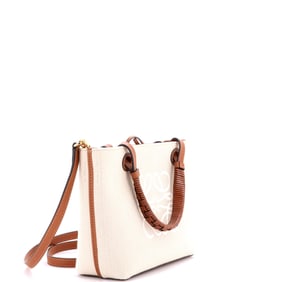 Loewe Anagram Square Basket Tote Canvas Mini Neutral