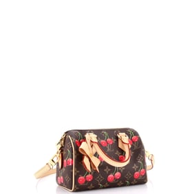 Louis Vuitton x Takashi Murakami Speedy Bandouliere Bag Limited Edition Monogram Cerises 20 Brown