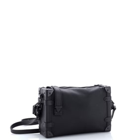 Louis Vuitton Side Trunk Handbag Taurillon Leather MM Black