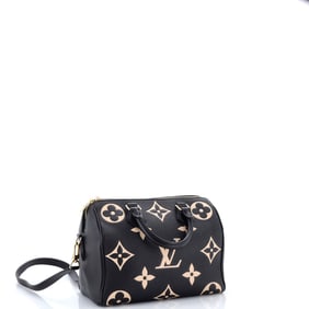 Louis Vuitton Speedy Bandouliere Bag Bicolor Monogram Empreinte Giant 25 Black