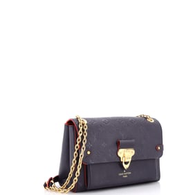 Louis Vuitton Vavin Handbag Monogram Empreinte Leather PM Blue