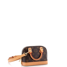 Louis Vuitton Alma Handbag Monogram Canvas Nano Brown