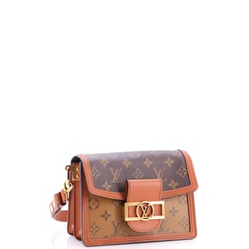 Louis Vuitton Dauphine Shoulder Bag Reverse Monogram Canvas Mini Brown