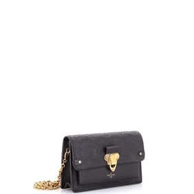 Louis Vuitton Vavin Chain Wallet NM Monogram Empreinte Leather Black