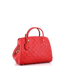 Louis Vuitton Montaigne Handbag Monogram Empreinte Leather MM Red