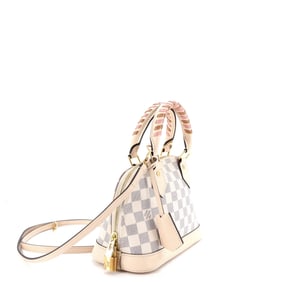 Louis Vuitton Alma Handbag Damier with Braided Detail BB White