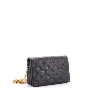 Louis Vuitton Coussin Pochette Monogram Embossed Lambskin Black