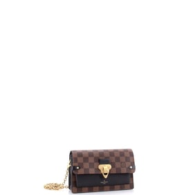 Louis Vuitton Vavin Chain Wallet NM Damier with Leather Black, Brown