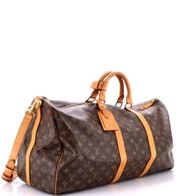 Louis Vuitton Keepall Bandouliere Bag Monogram Canvas 55 Brown