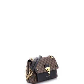 Louis Vuitton Vavin Handbag Damier with Leather PM Black