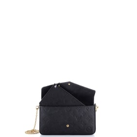 Louis Vuitton Felicie Pochette Monogram Empreinte Leather Black