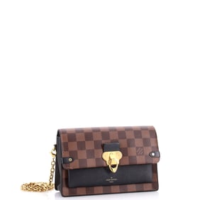 Louis Vuitton Vavin Chain Wallet NM Damier with Leather Black, Brown