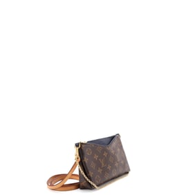 Louis Vuitton Pallas Clutch Monogram Canvas with Leather Brown