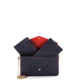 Louis Vuitton Felicie Pochette Monogram Empreinte Leather Blue