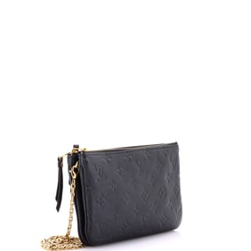 Louis Vuitton Double Zip Pochette Monogram Empreinte Leather Black