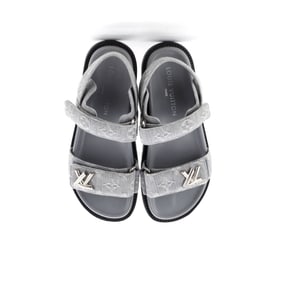 Louis Vuitton Women's Sunset Comfort Flat Sandals Monogram Denim Gray