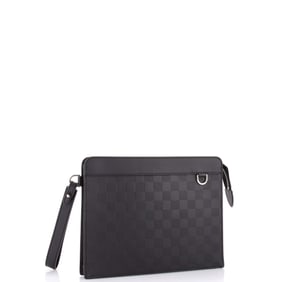 Louis Vuitton Standing Pouch Damier Infini Leather Black